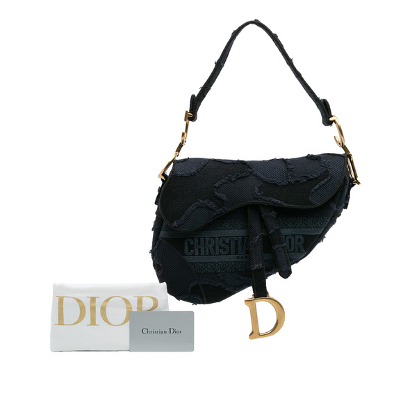 Pre-Loved Dior Camouflage Embroidered Canvas Saddle Bag - Picture 12 of 12